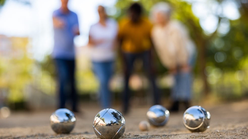 People playing petanque